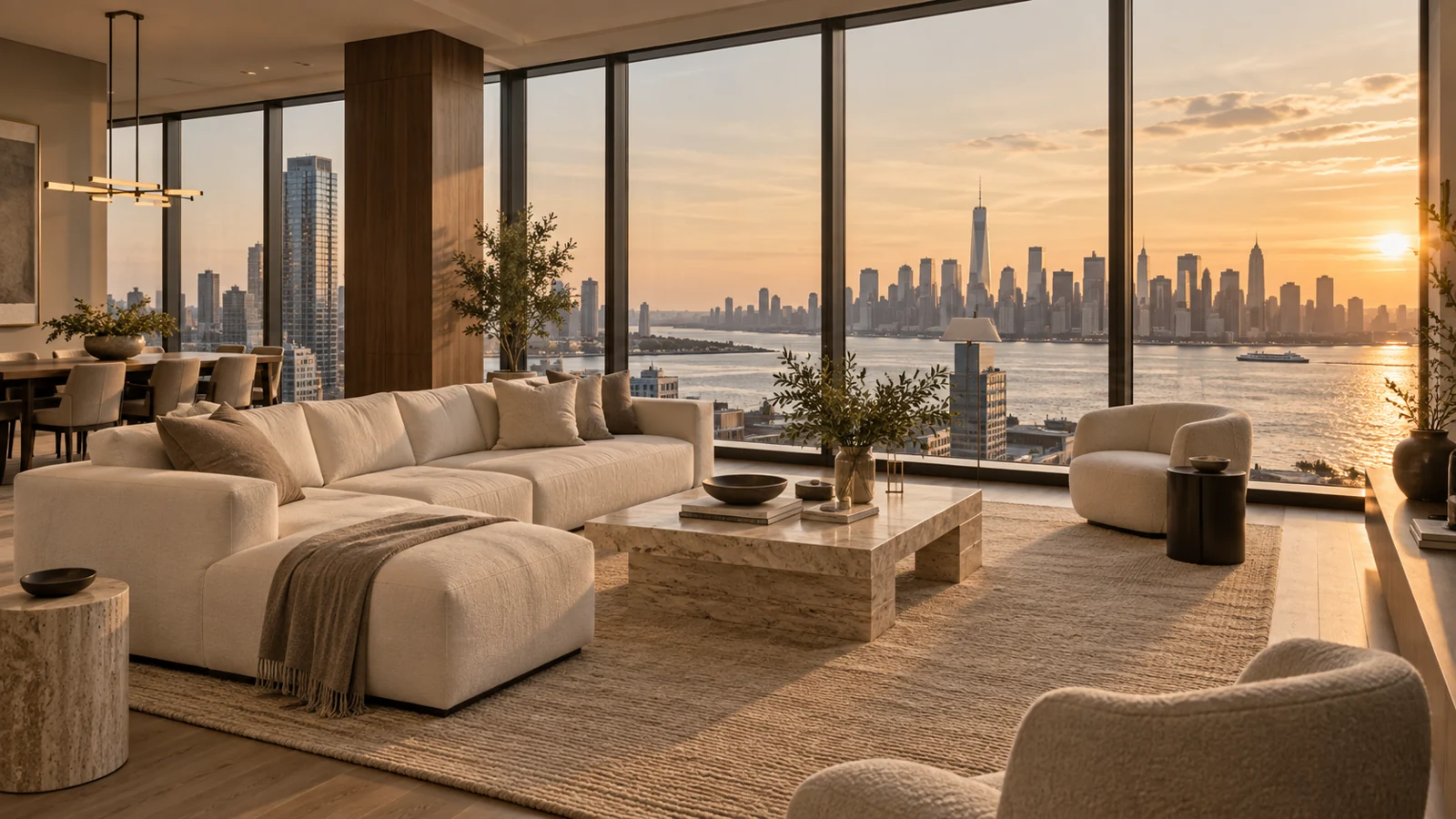 Concept rendering of Jersey City-inspired penthouse living
