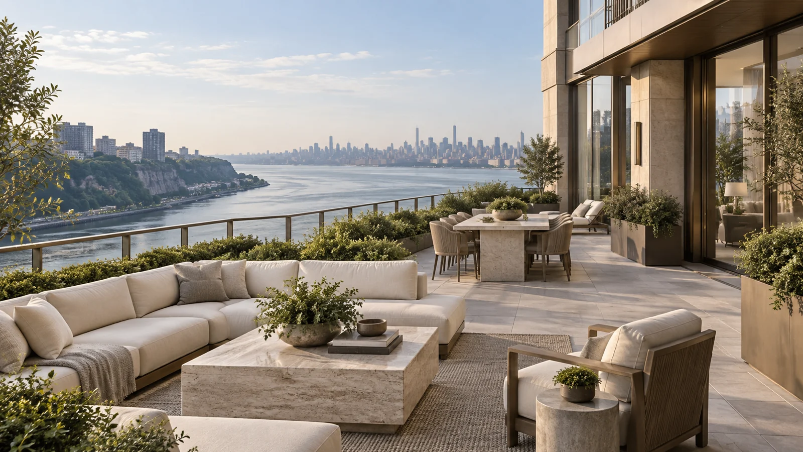 Concept rendering of Fort Lee and Edgewater-inspired terrace living